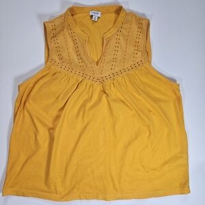 J. Crew Eyelet Tank Top Womens Size Small Gold
